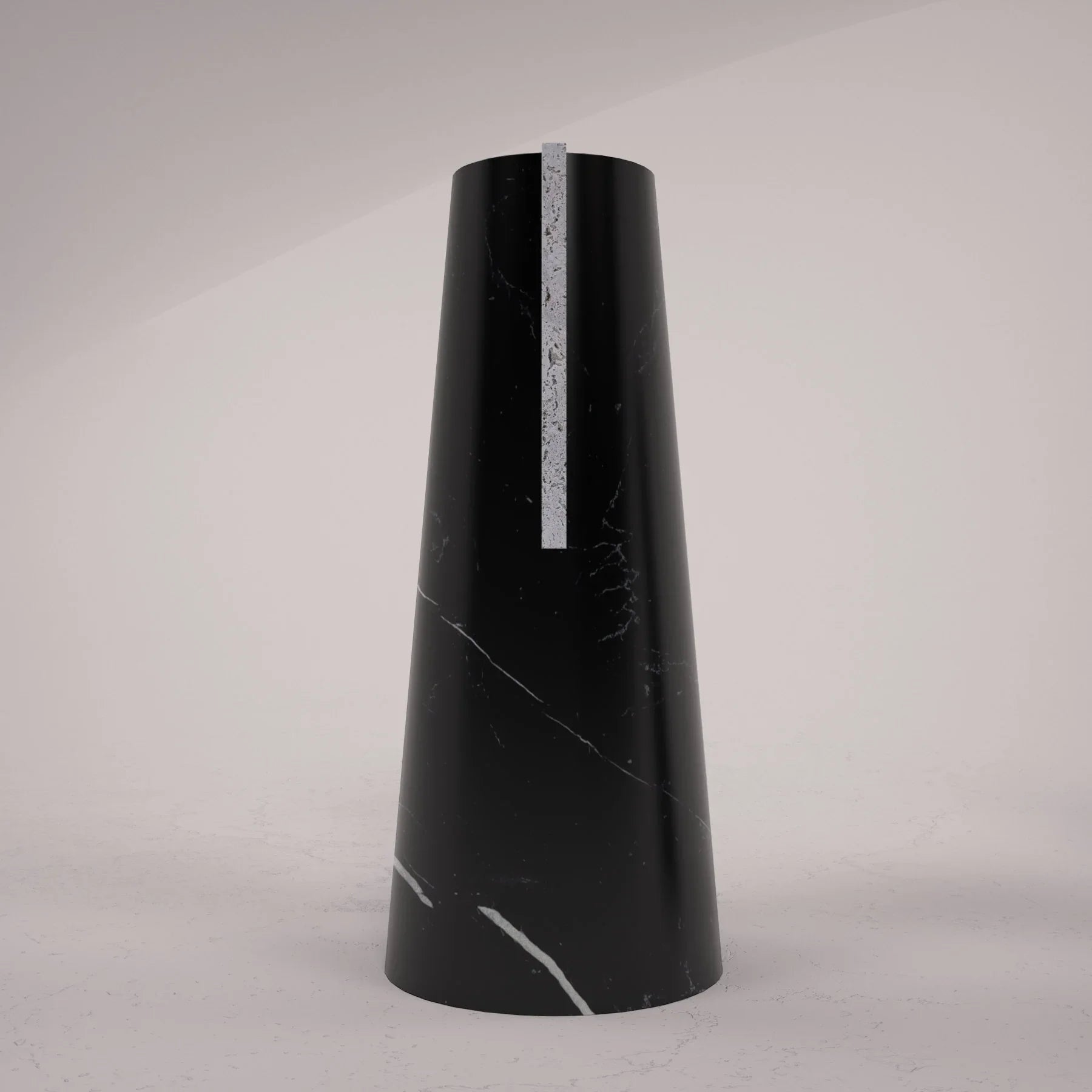 Black Marquina Marble Vase - Italian Designer Travertine Furniture & Decor