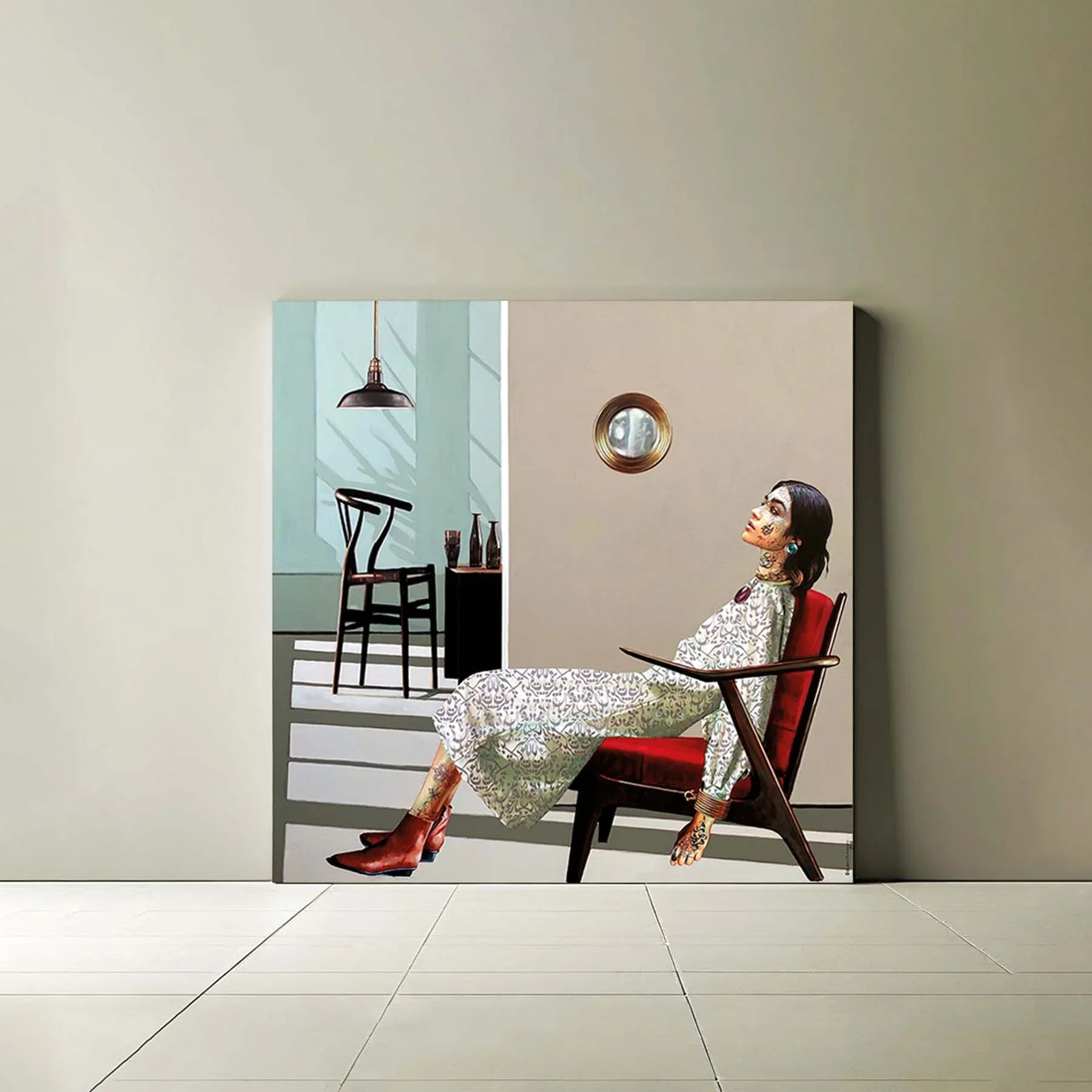 Calligraphic Acrylic on Canvas Painting By Solmaz Tohidloo in Dubai