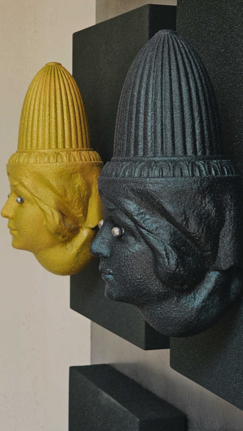 16 heads installation sculptural artwork Dubai