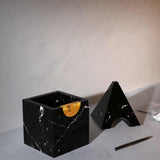 Black Marquina Marble Jewelry Chest, Italian Designer Furniture & Decor