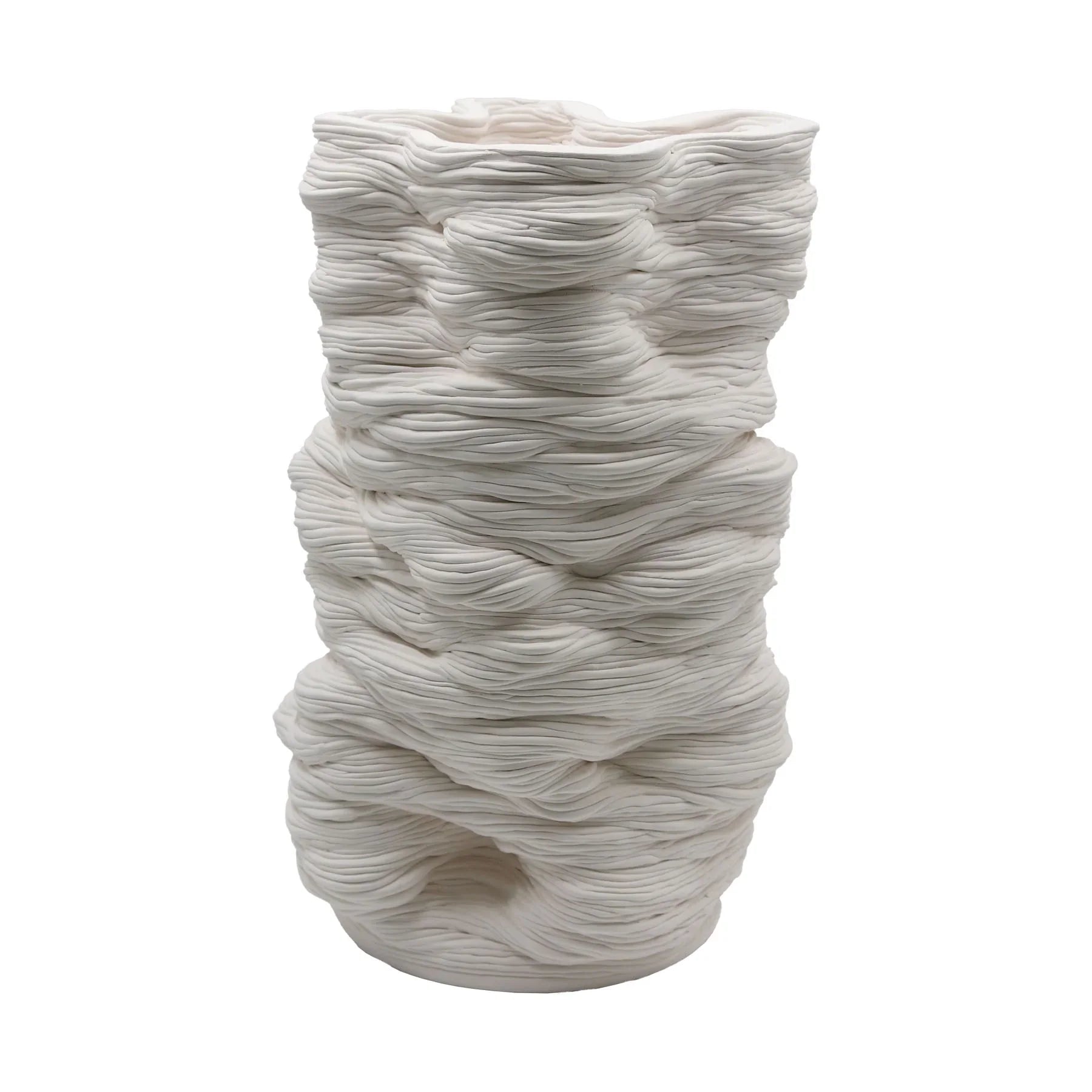 Decorative Ceramic Sculpture Vase, Coil Technique