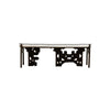 Golden Key Upholstered Blackened Brass Bench