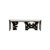 Golden Key Upholstered Blackened Brass Bench