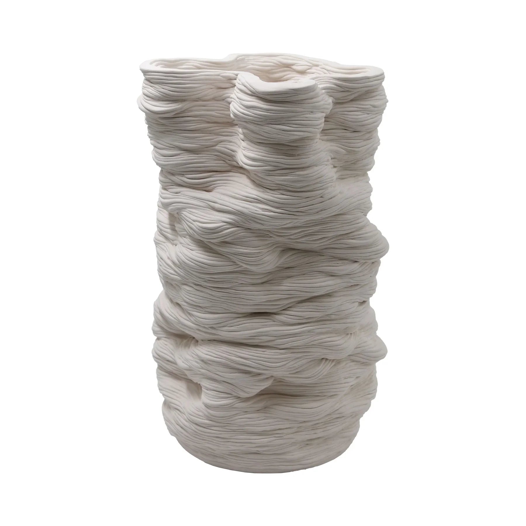 Decorative Ceramic Sculpture Vase, Coil Technique