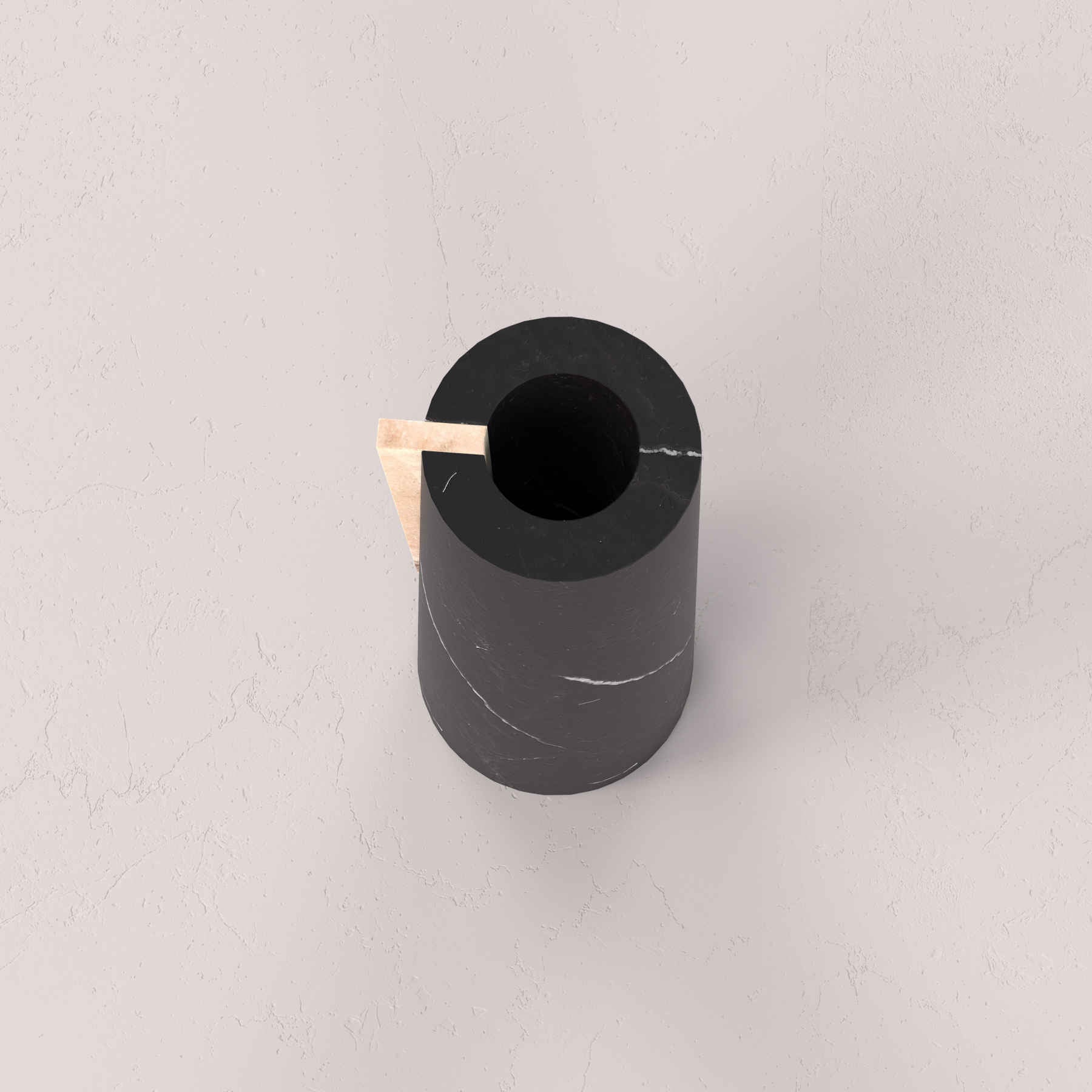 Black Marquina Marble Vase - Italian Designer Furniture & Decor Dubai