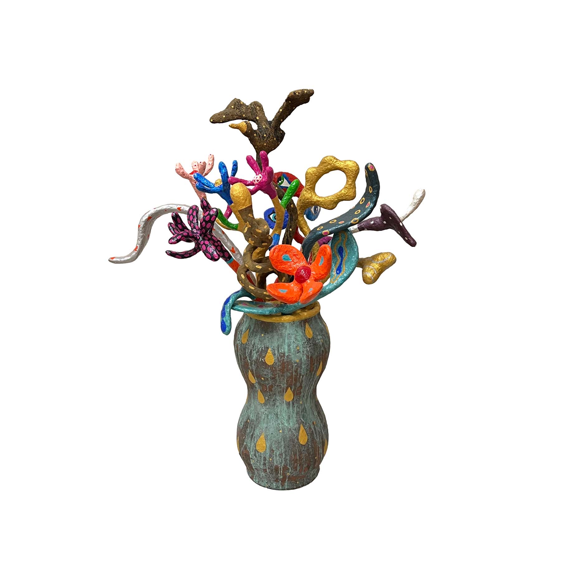 Colorful Folk Art Paper Mache Sculpture By Najva Erfani in Dubai