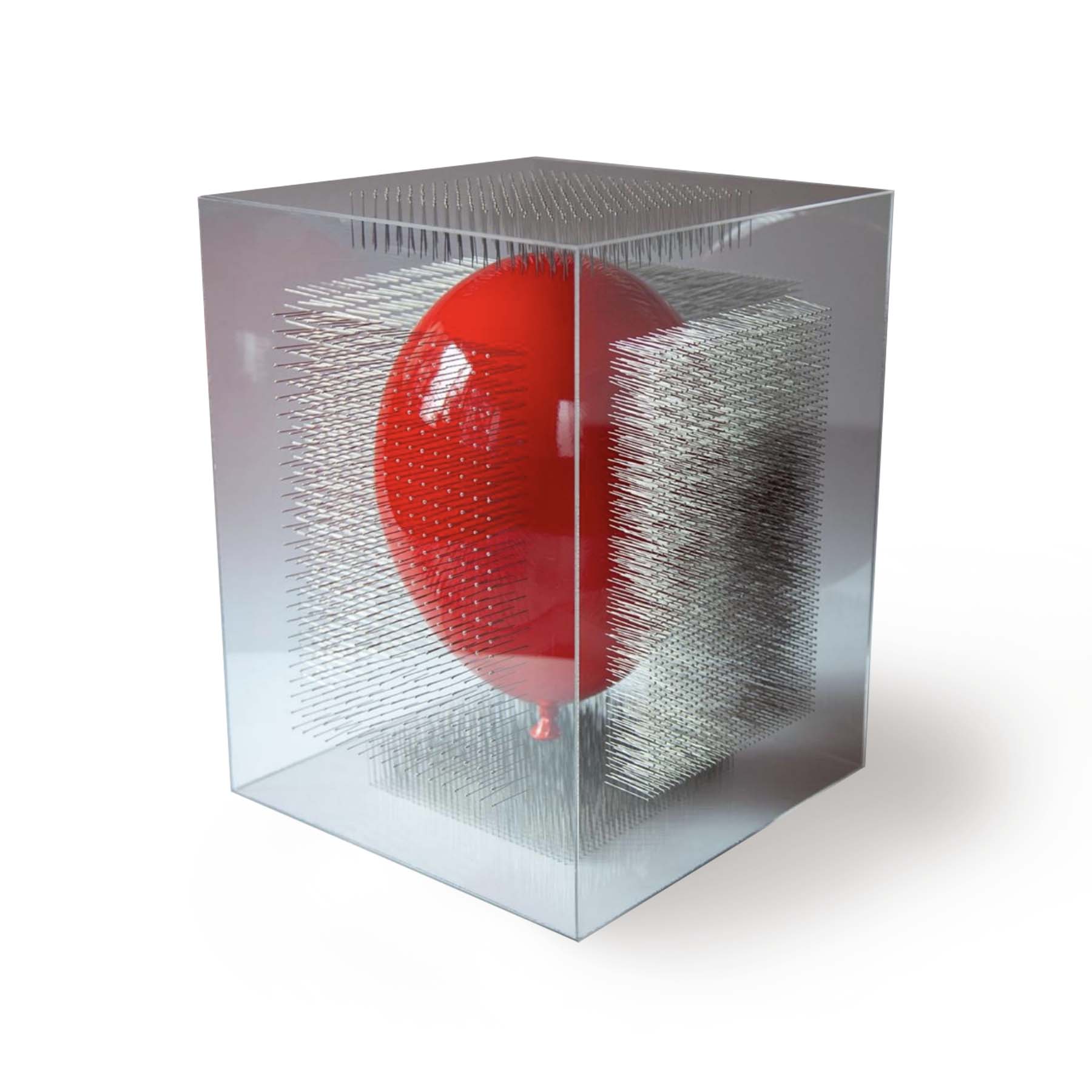 Red Balloon Mixed Media Sculpture - Modern Installation Art By Diana Beltrán