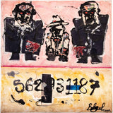 "56231187" No.2 - Artist: Behzad Mosavat - Title: "56231187" No.2 - Medium: Mixed Media - Collage Size: 100cm x 100cm - Year: 2018 - Shipping: Free delivery in UAE within 15 business days.