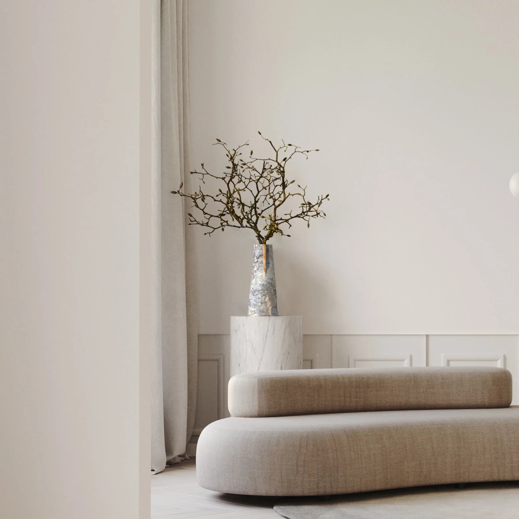 Breccia Marble Vase, Modern Italian Marble Designer Furniture & Decor