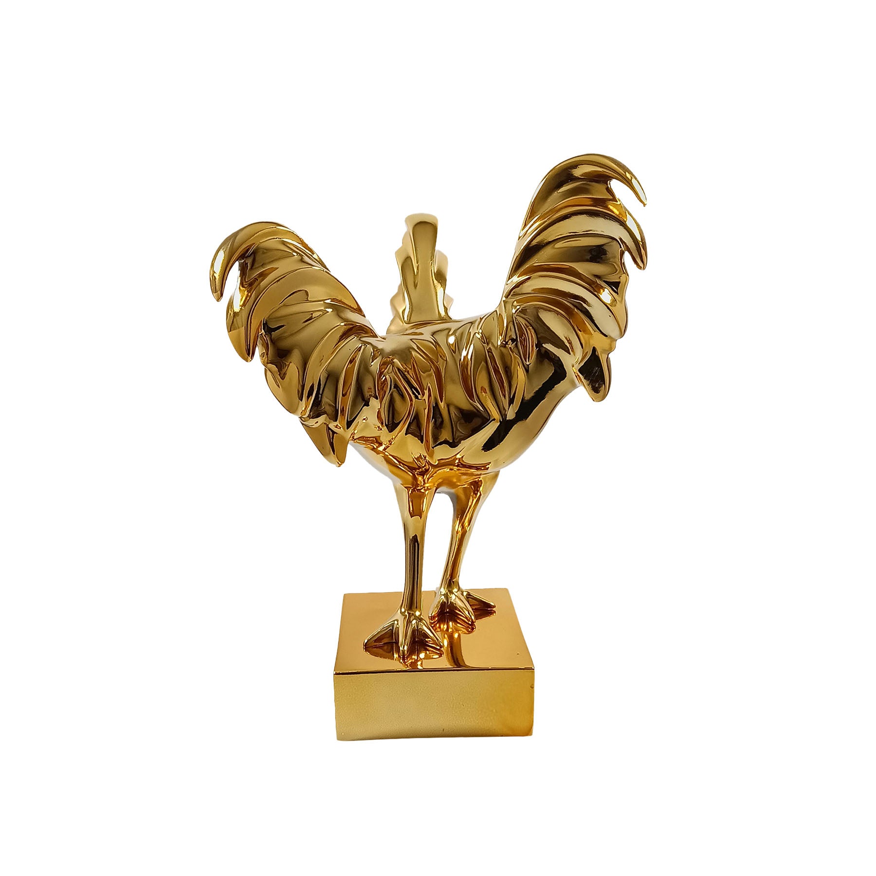 Golden Rooster Sculpture, Collectible Art By Sara Rahanjam