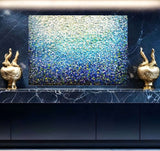 Thousand Shades Of Blue Acrylic Painting By Rawia Zantout