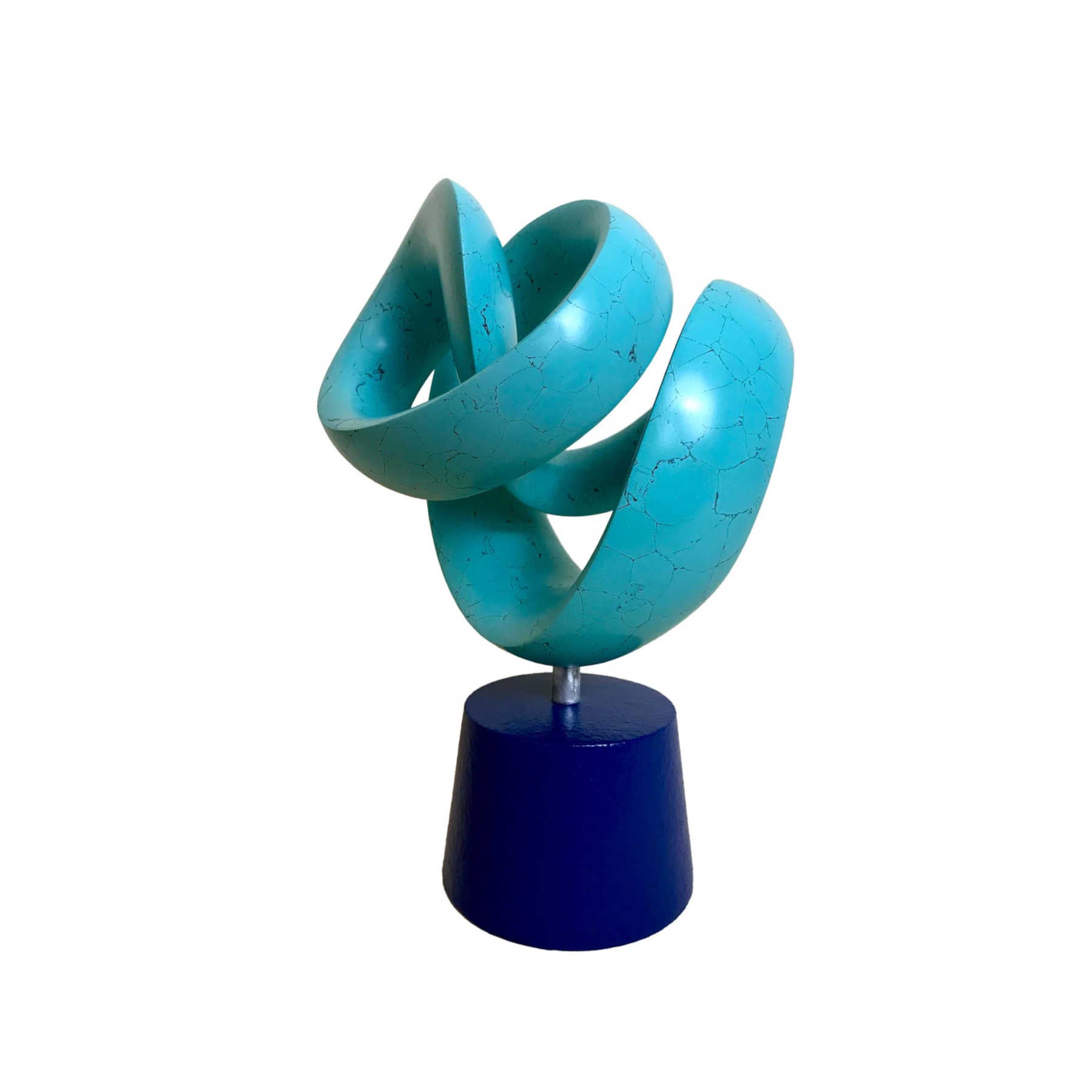 Blue Abstract Mixed Media Sculpture