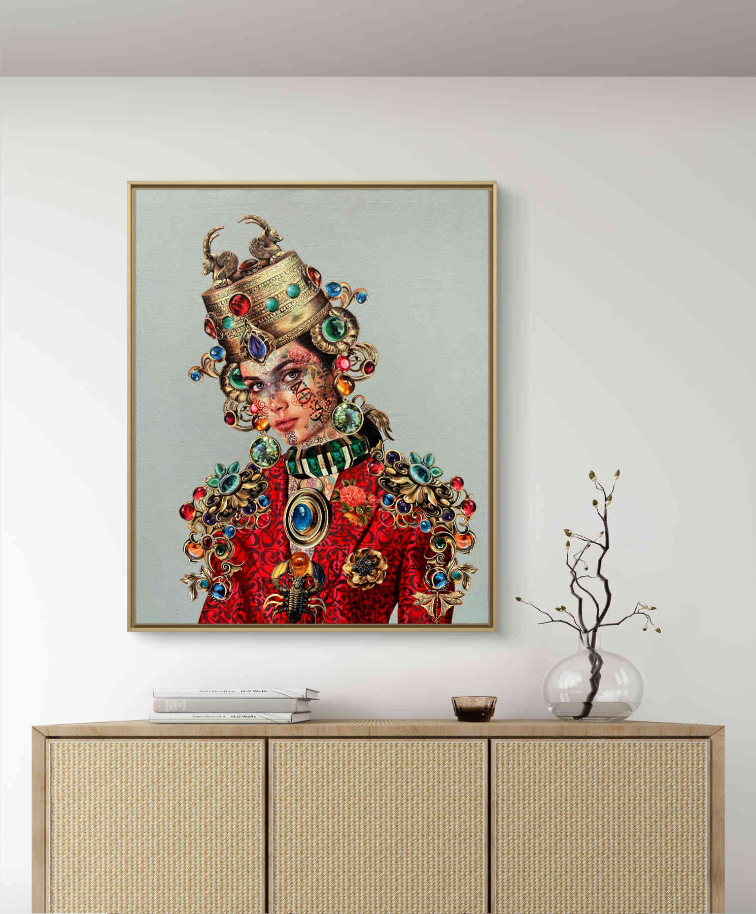 Persian Queen Acrylic on Canvas Painting By Solmaz Tohidloo in Dubai