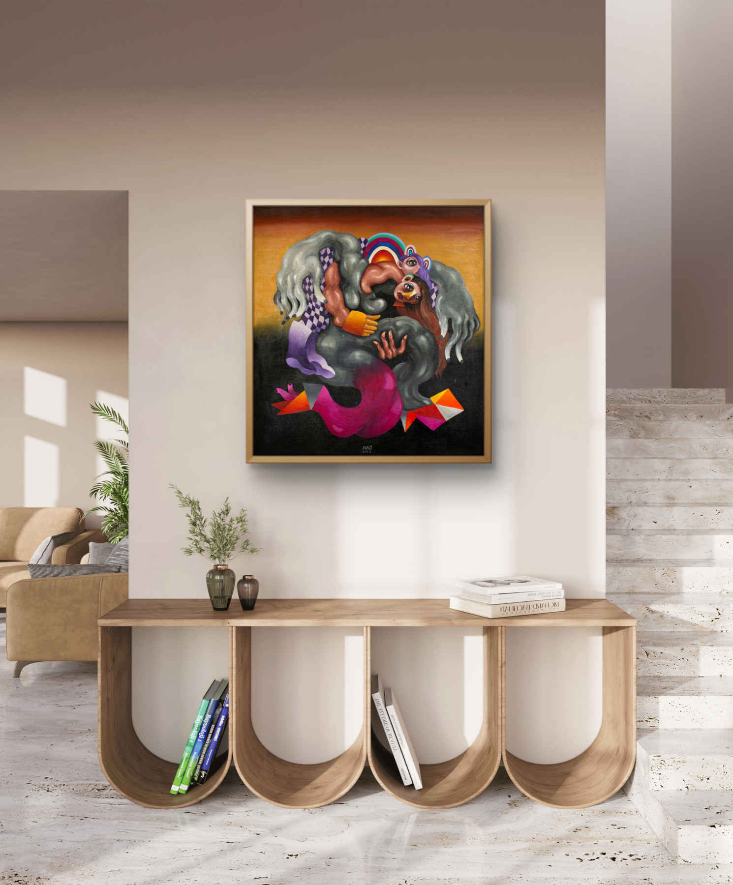 Najva Erfani Acrylic Paintings, Contemporary Folk Art Dubai