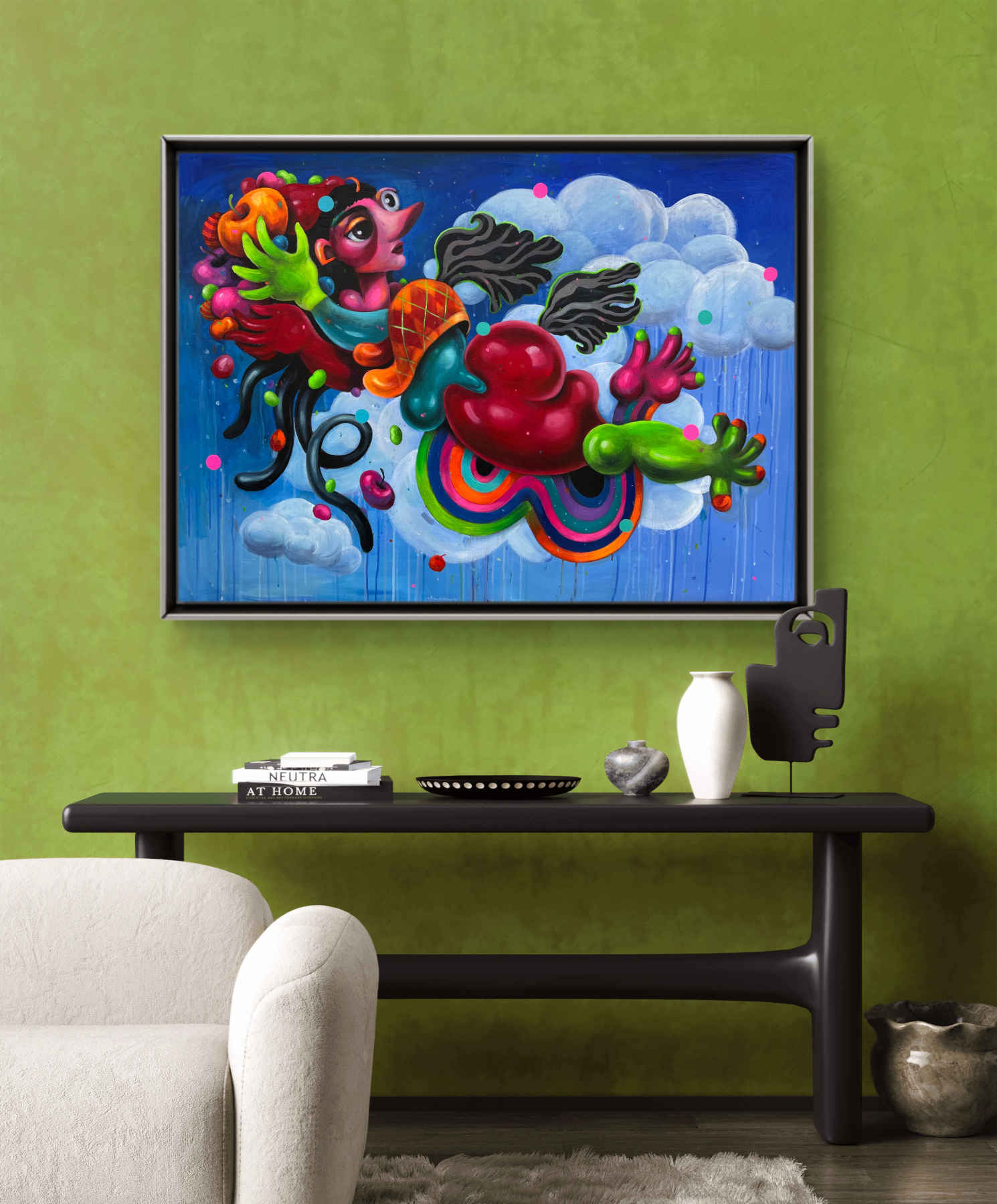 Najva Erfani Acrylic Paintings, Contemporary Folk Art Dubai