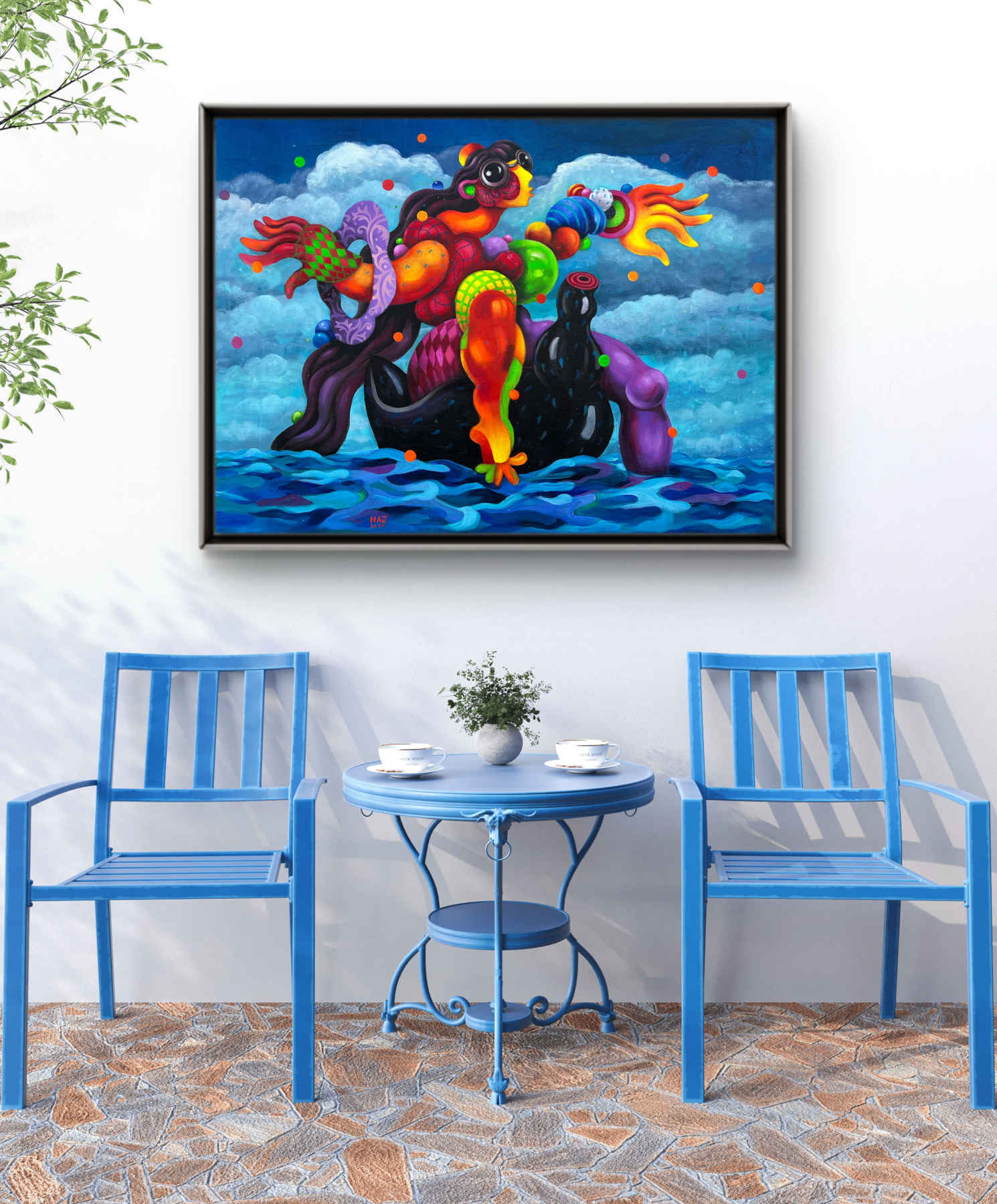 Najva Erfani Acrylic Paintings, Contemporary Folk Art Dubai