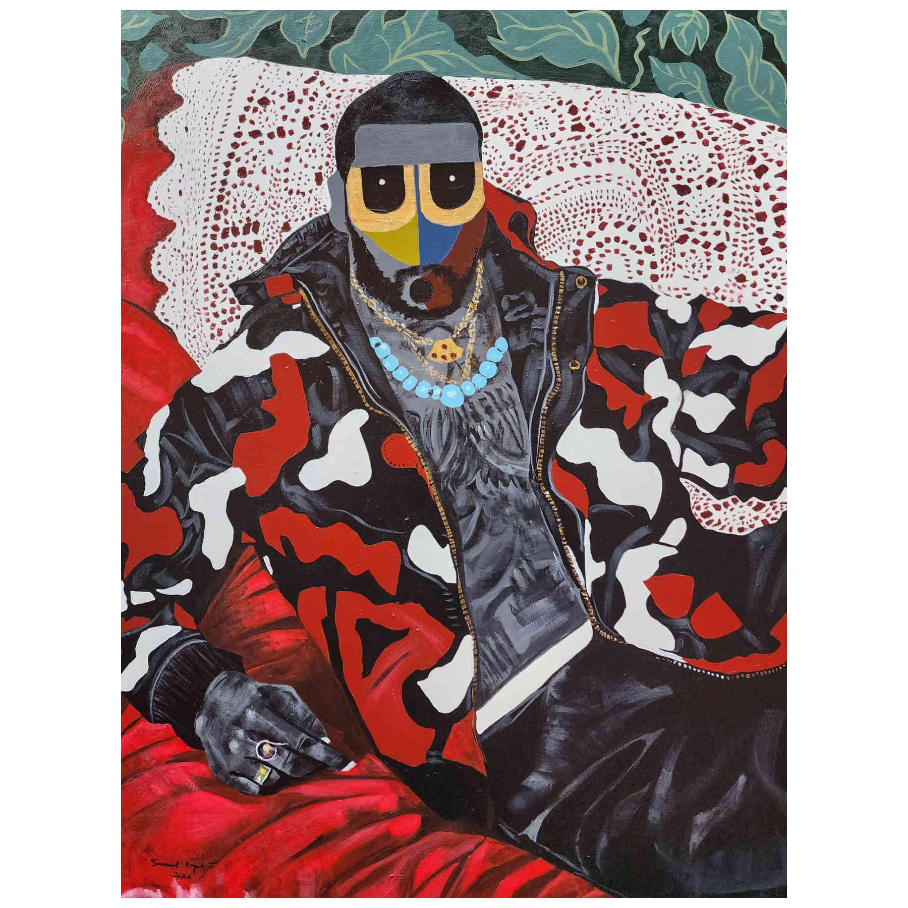 Mixed Media Painting, African Art by Samuel Kayode Toba in Dubai