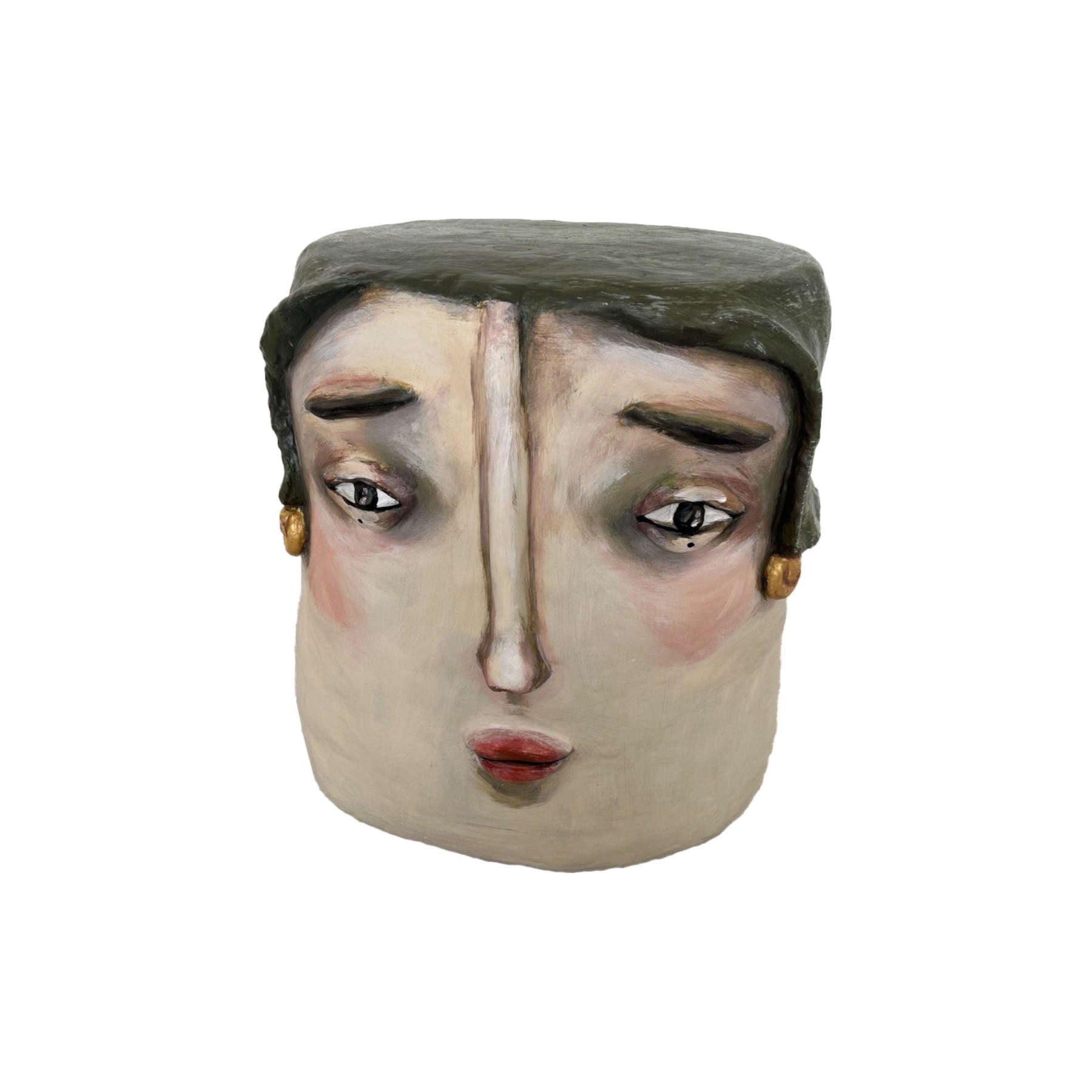 Artistic Contemporary Paper Mache Accent Table
