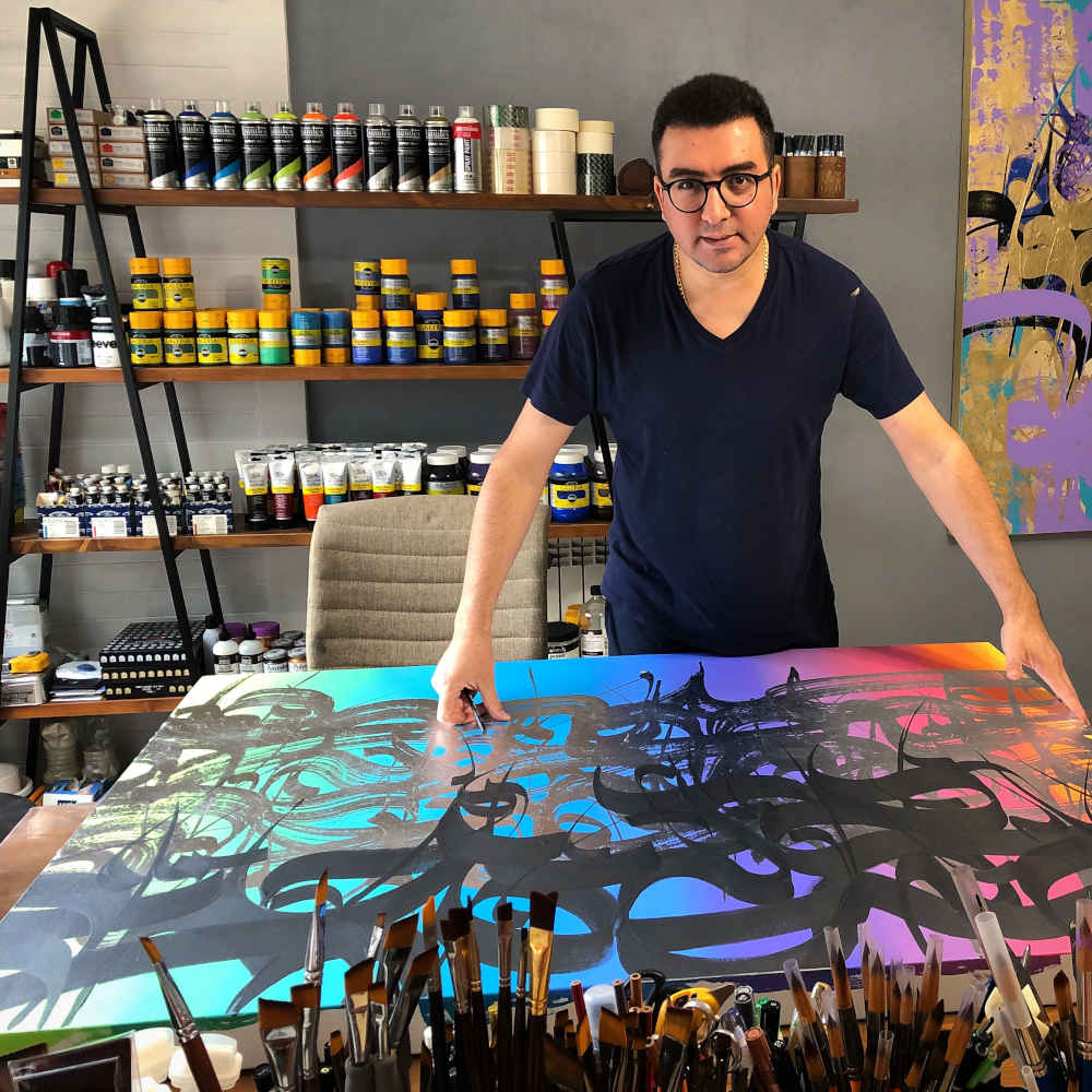 Contemporary Calligraphy Paintings By Babak Rashvand in Dubai