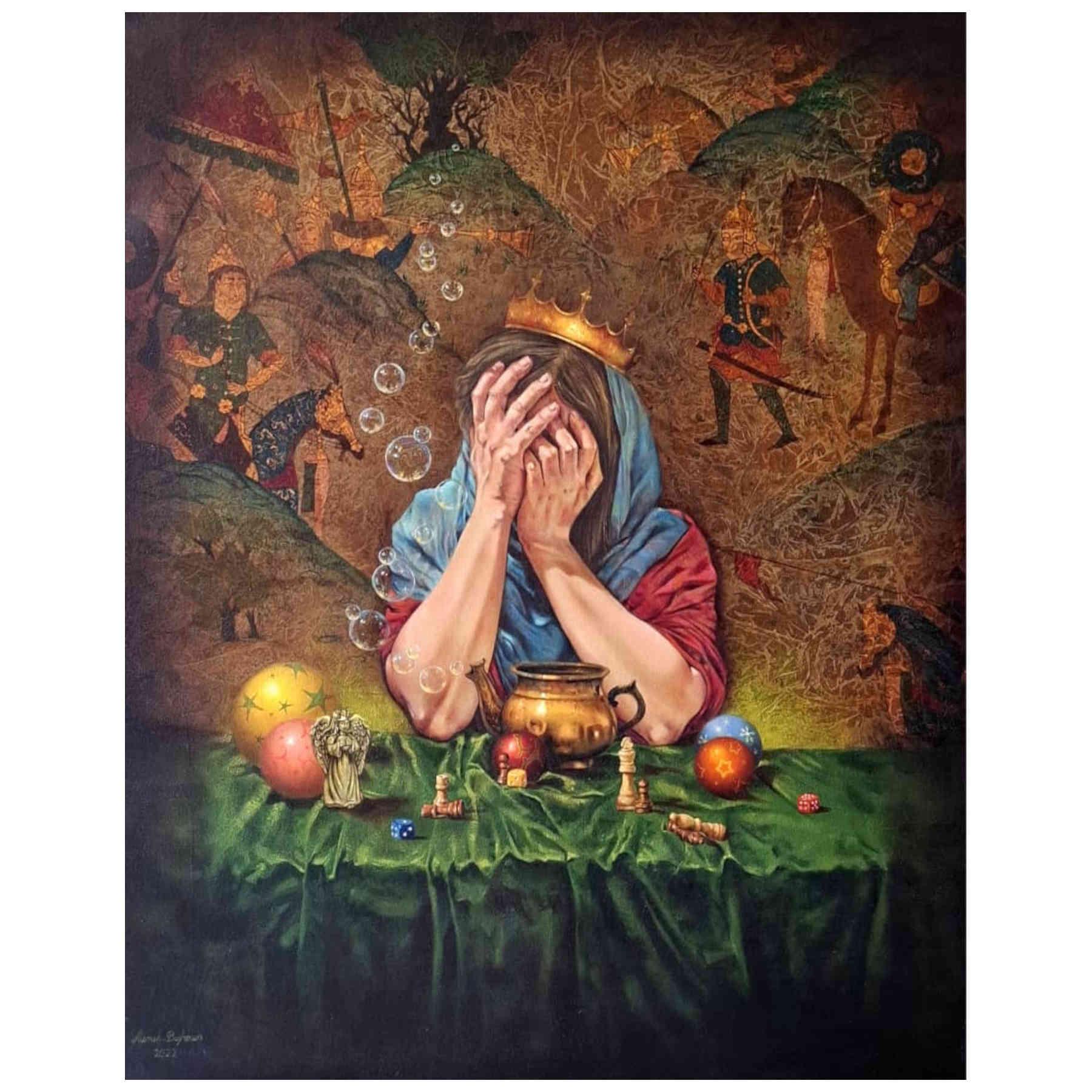 Contemporary Miniature Oil Painting By Alemeh Bagherian in Dubai