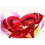 Red Heart Abstract Painting For Interior Design By Nikolaos Schizas in Dubai