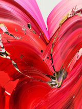 Red Heart Abstract Painting For Interior Design By Nikolaos Schizas in Dubai