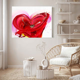 Red Heart Abstract Painting For Interior Design By Nikolaos Schizas in Dubai