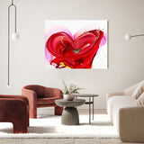 Red Heart Abstract Painting For Interior Design By Nikolaos Schizas in Dubai