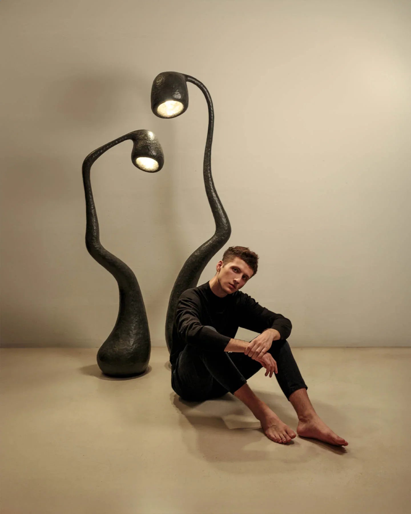 ROSTKI Black Contemporary Floor Lamp Set of 2