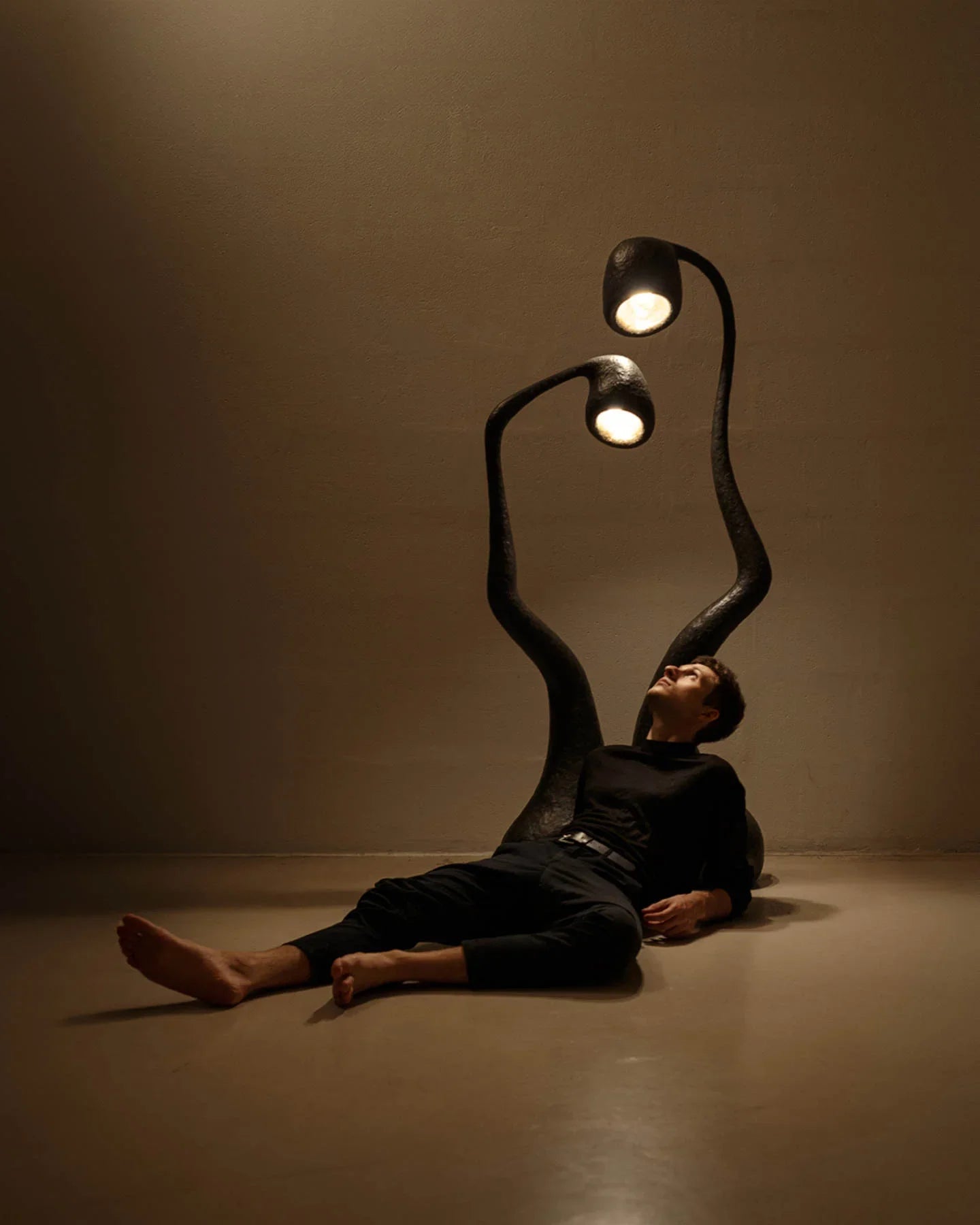ROSTKI Black Contemporary Floor Lamp Set of 2