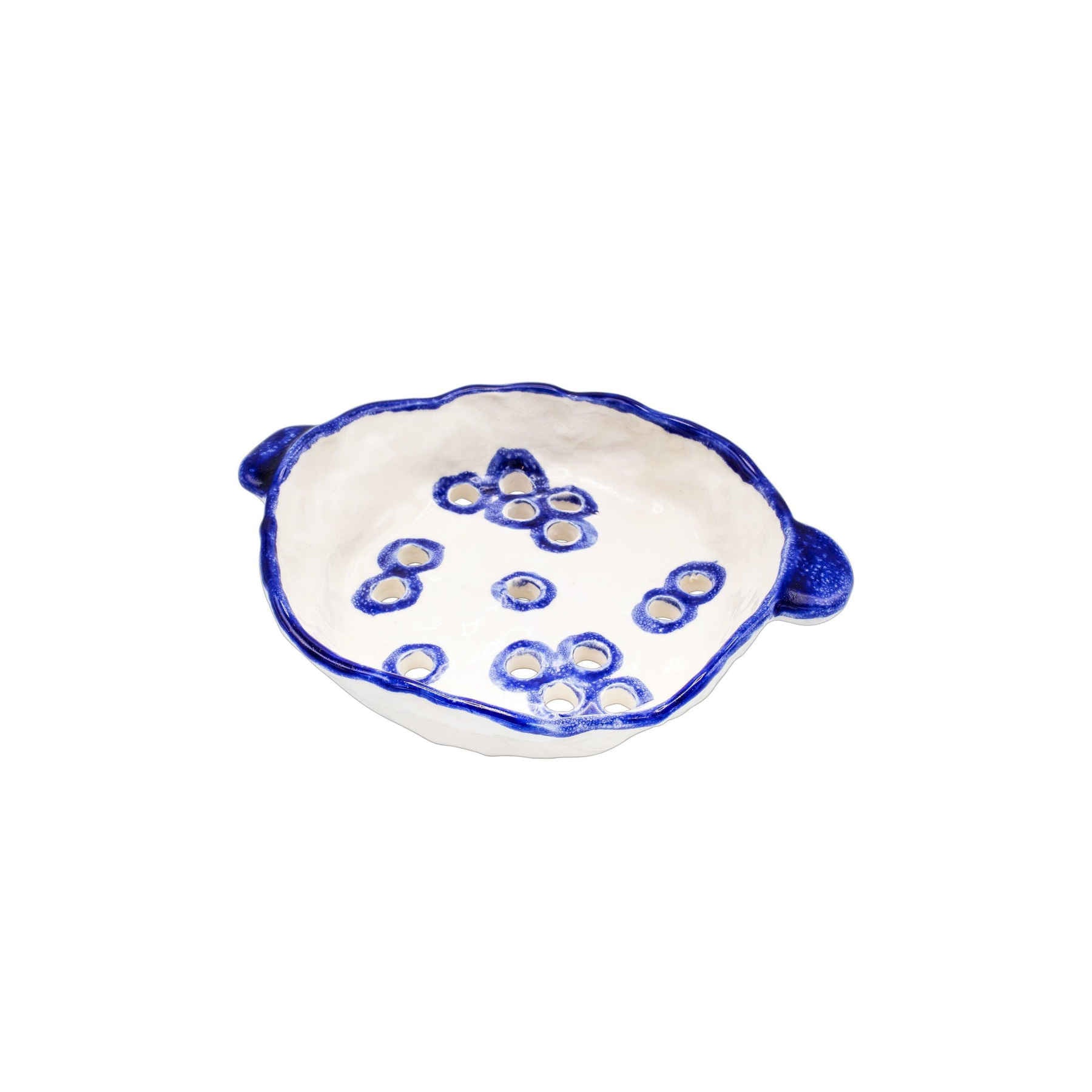Blue Handmade Ceramic Colander