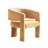 Calma Beige Velvet Armchair By Moanne Designer in Dubai