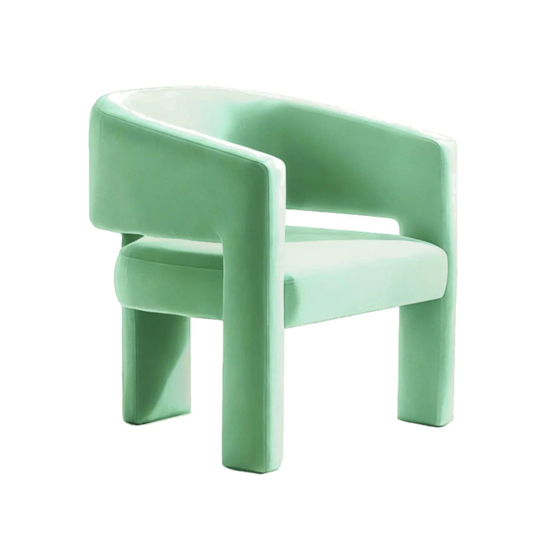 Calma Aquamarine Velvet Armchair By Moanne Designer in Dubai