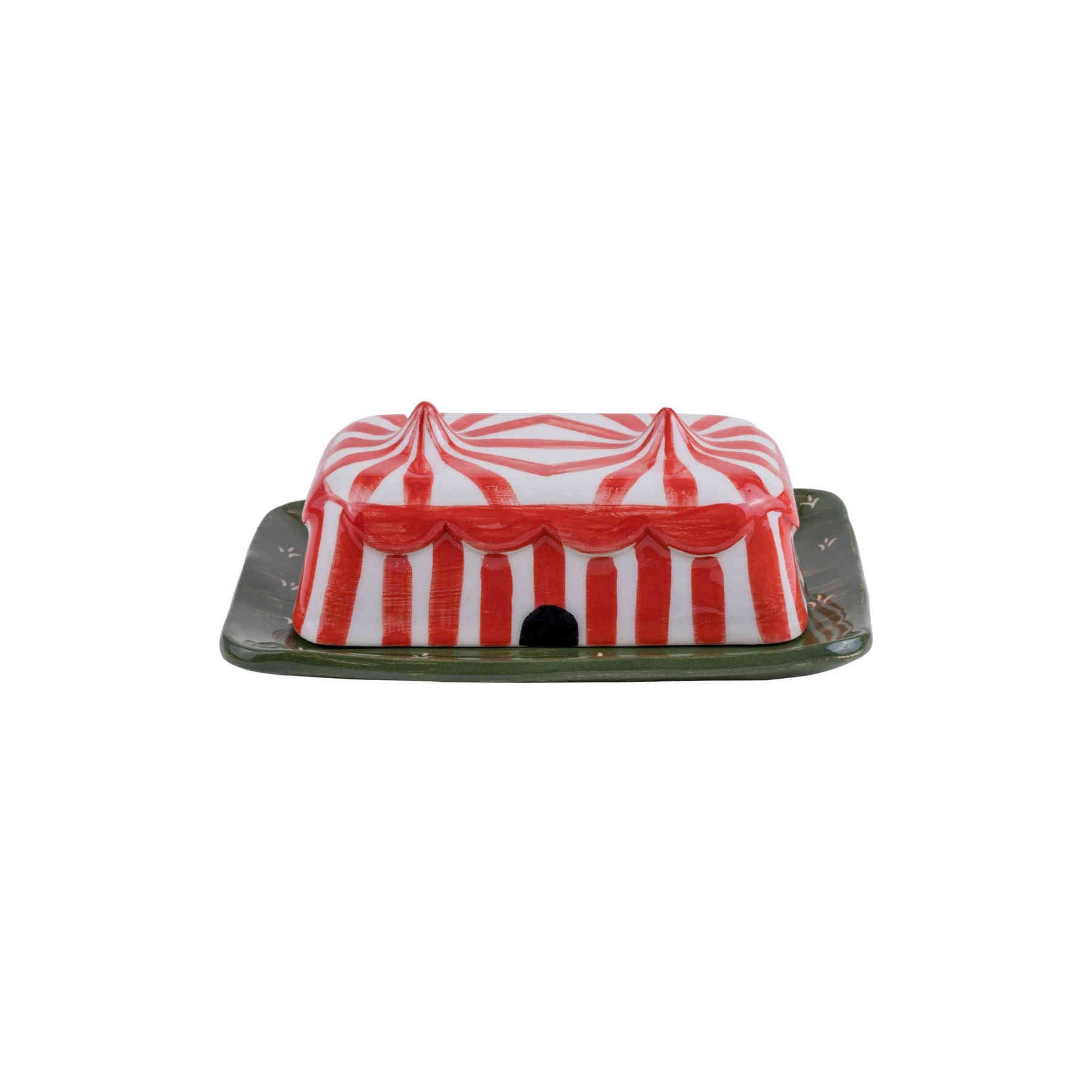 Carnival Tent Ceramic Butter Dish
