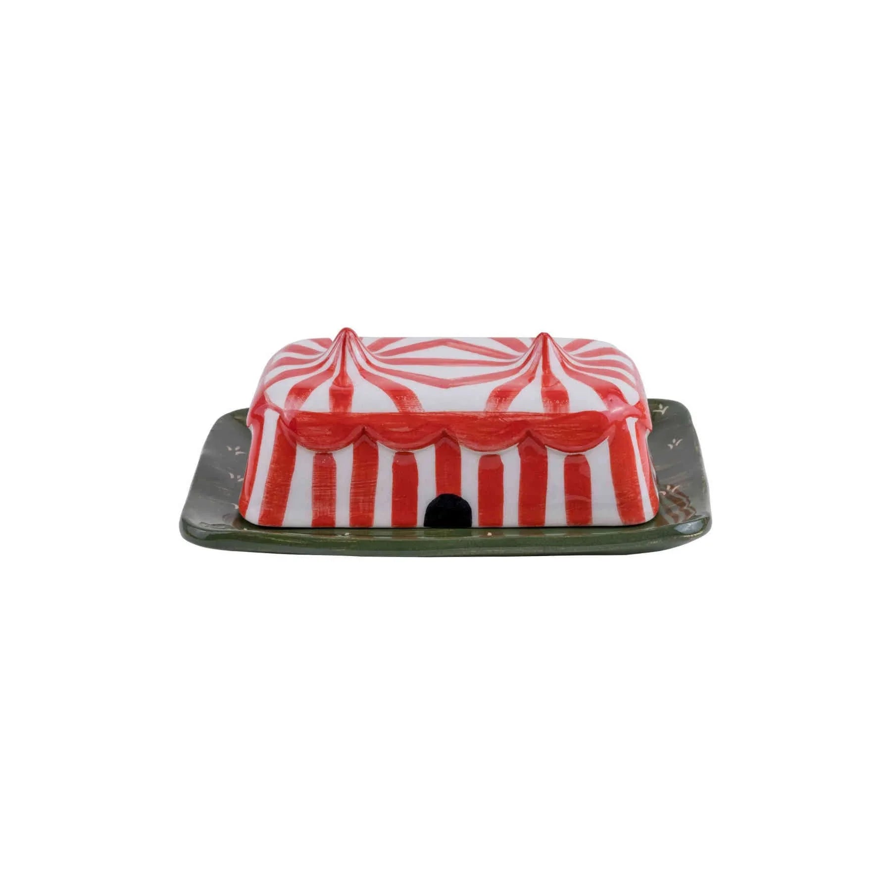 Carnival Tent Ceramic Butter Dish