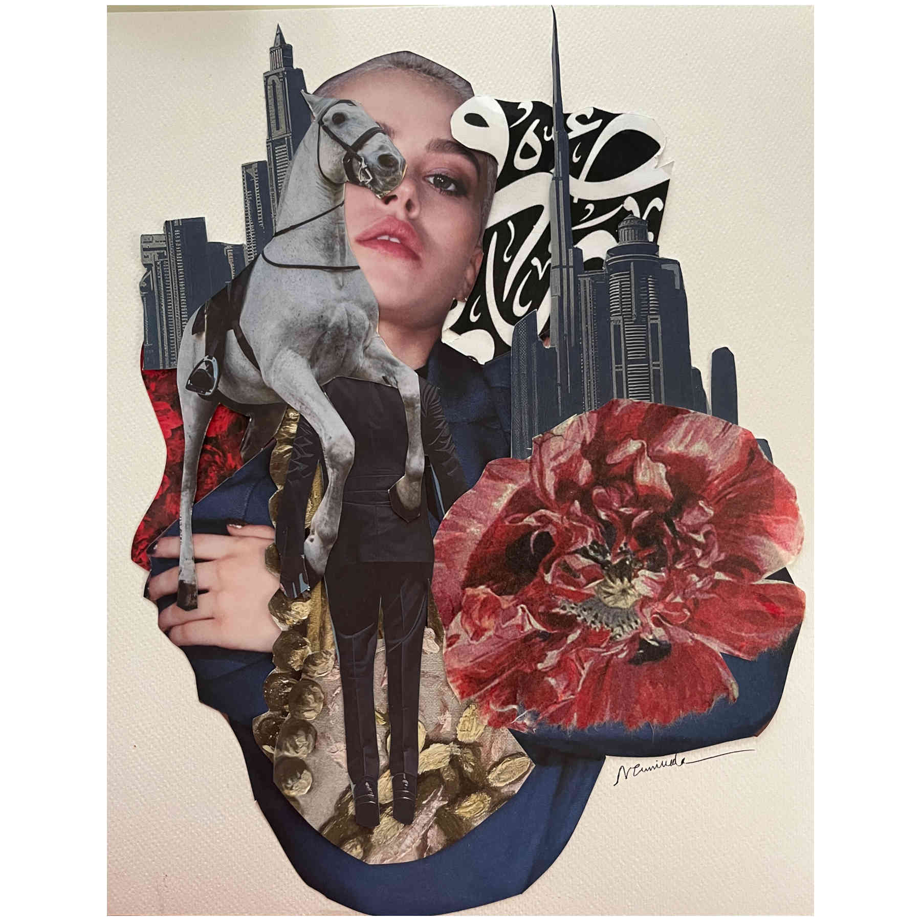 Collage Artwork on Paper By Nermin Dakori - 24cm x 30cm
