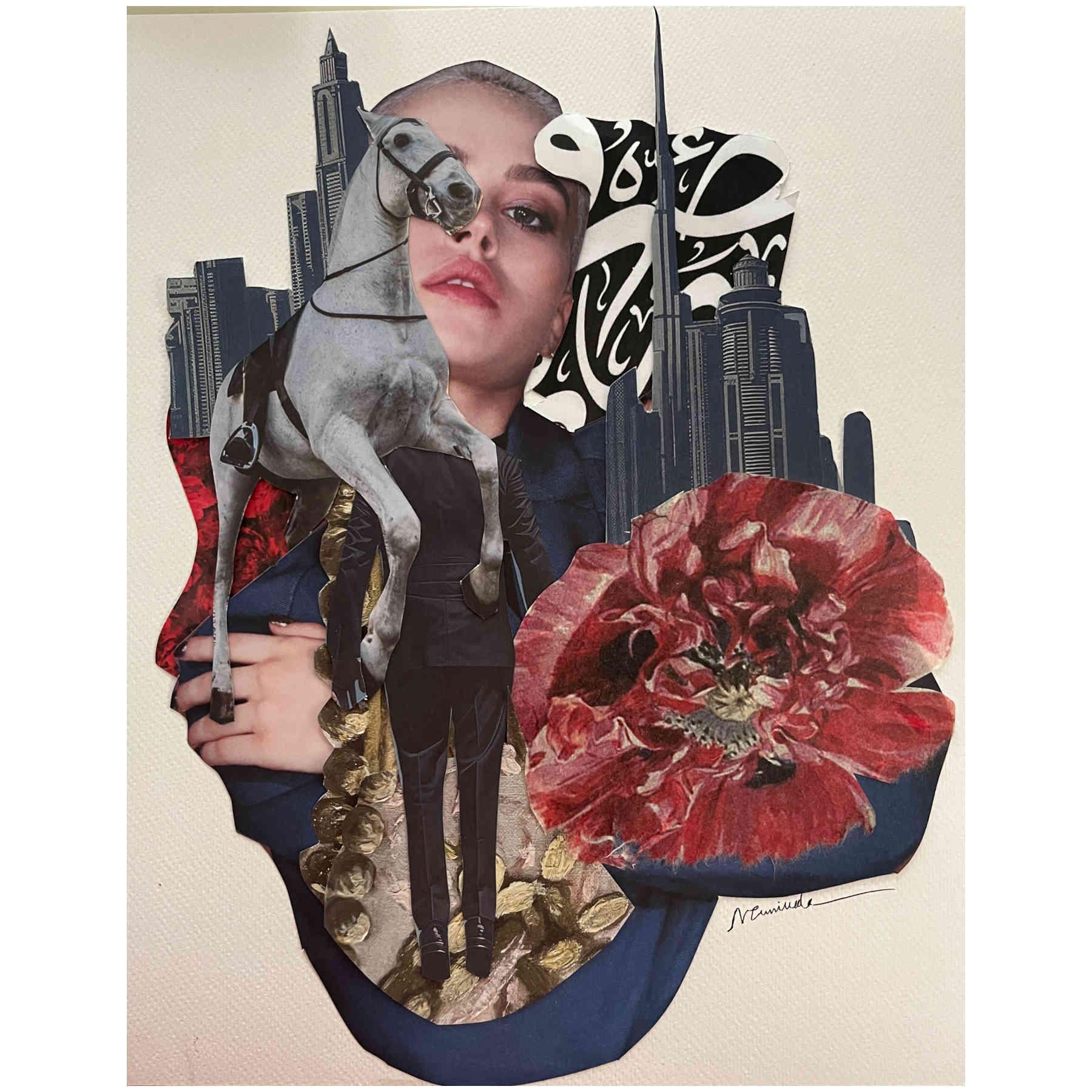 Collage Artwork on Paper By Nermin Dakori - 24cm x 30cm