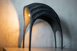 Black Curved Contemporary Floor Lamp, Organic Bionic Design By Pavel Vishnevsky