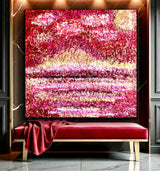 Crimson Radiance Acrylic Painting By Rawia Zantout