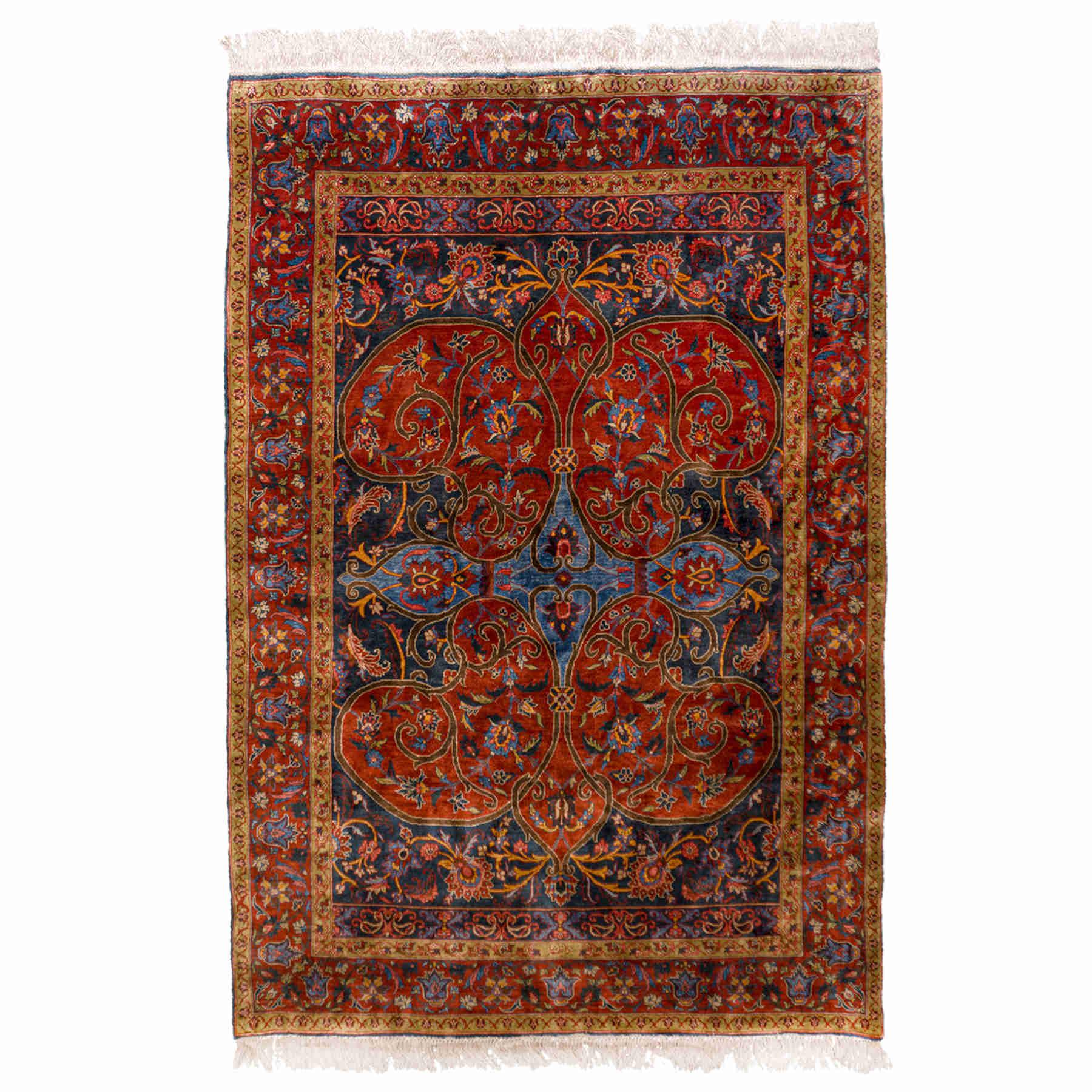 Delestan Heriz Persian Carpet Silk 115x165 - Authentic Vintage Rugs & Kilims in Dubai