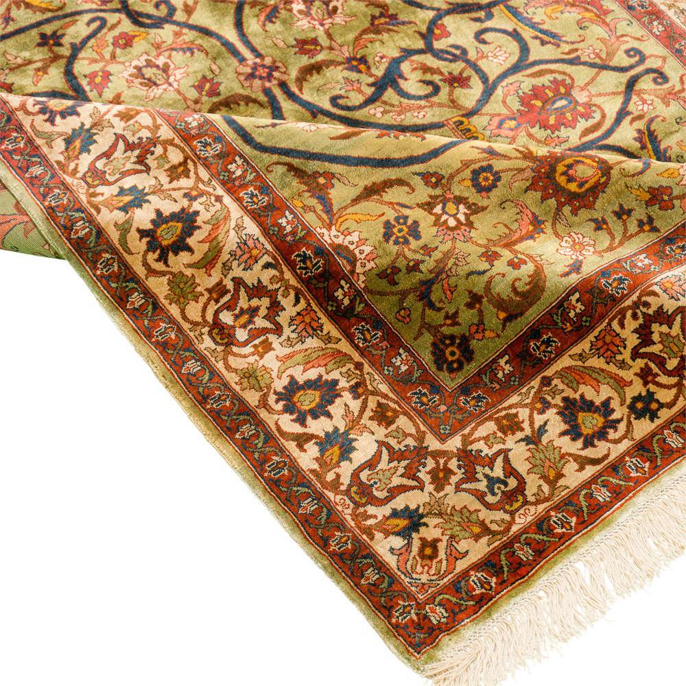 Delestan Heriz Persian Carpet Silk 116x154 - Authentic Vintage Rugs & Kilims in Dubai