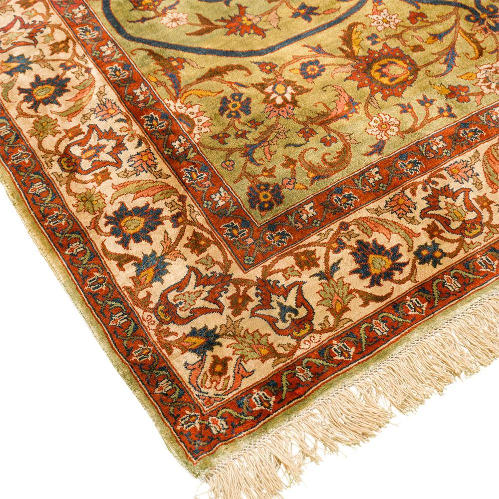 Delestan Heriz Persian Carpet Silk 116x154 - Authentic Vintage Rugs & Kilims in Dubai