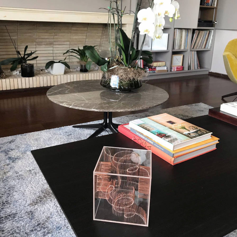 Intuition Mixed Media Cubic Pins Sculpture by Diana Beltran