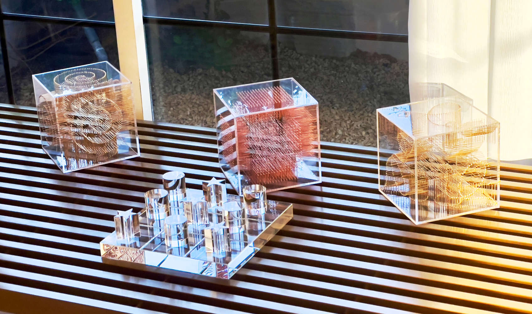 Memory Mixed Media Cubic Pins Sculpture by Diana Beltran