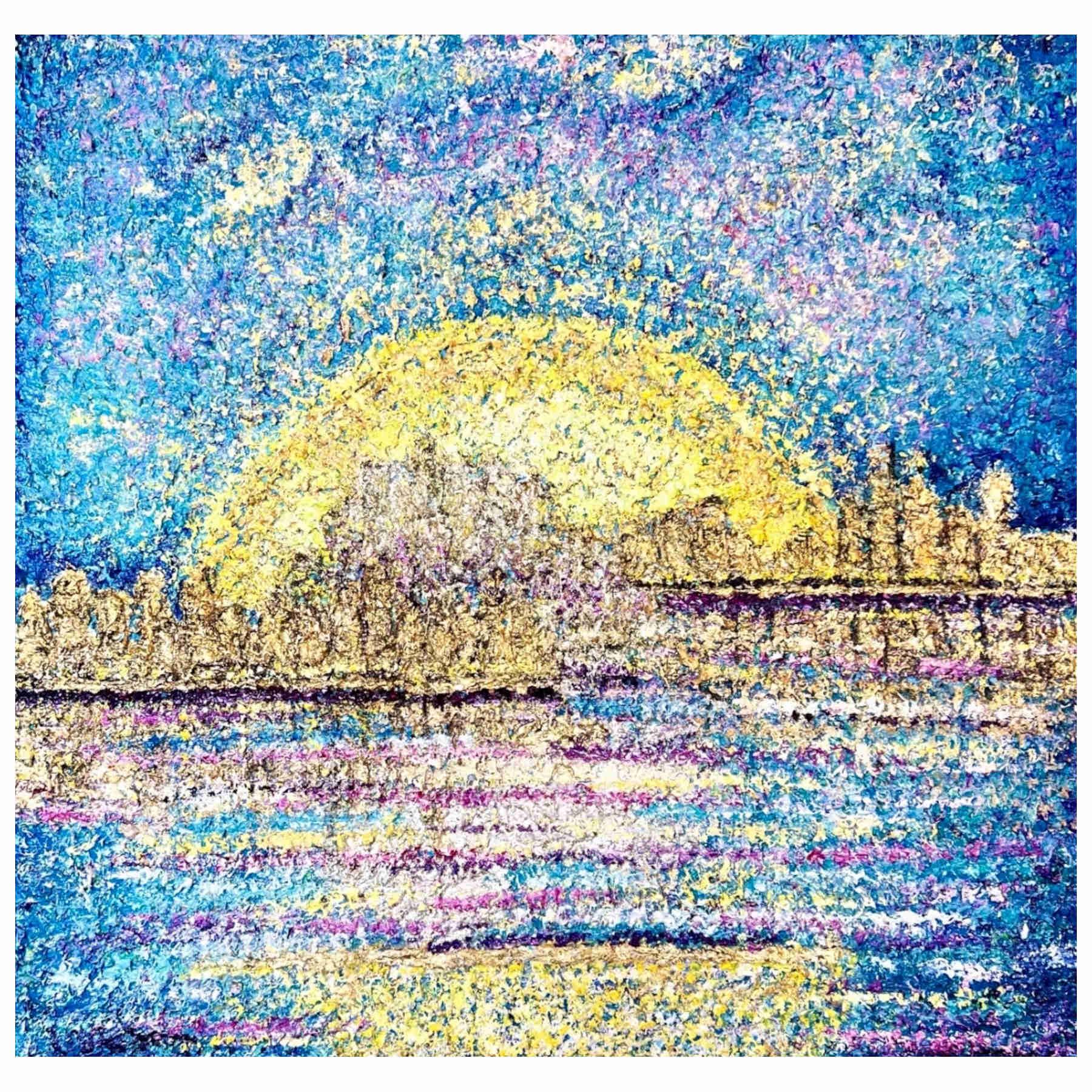 Early Morning Sunrise Acrylic Painting By Rawia Zantout