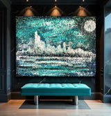 Echoes Beneath The Moon Acrylic Painting By Rawia Zantout