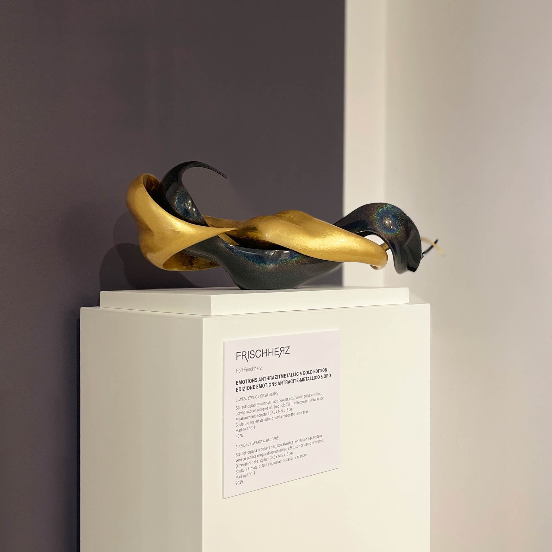 EMOTIONS Mixed Media Sculpture Anthrazitmetallic & Gold edition