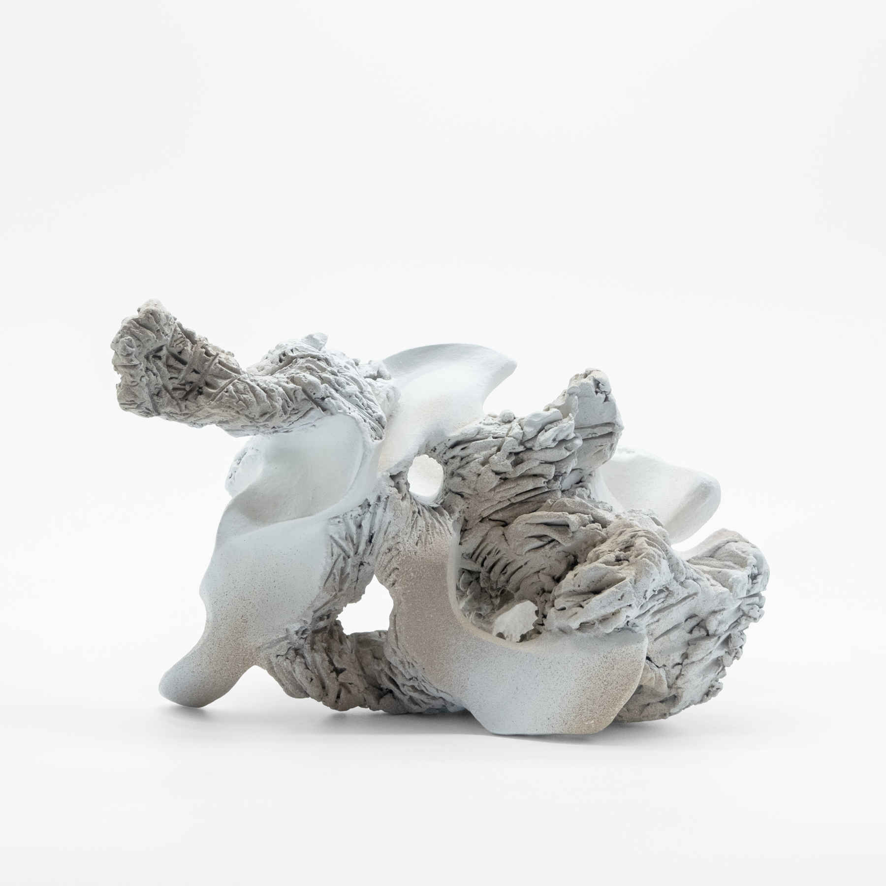White Ceramic Sculpture Art By Ariane Crovisier