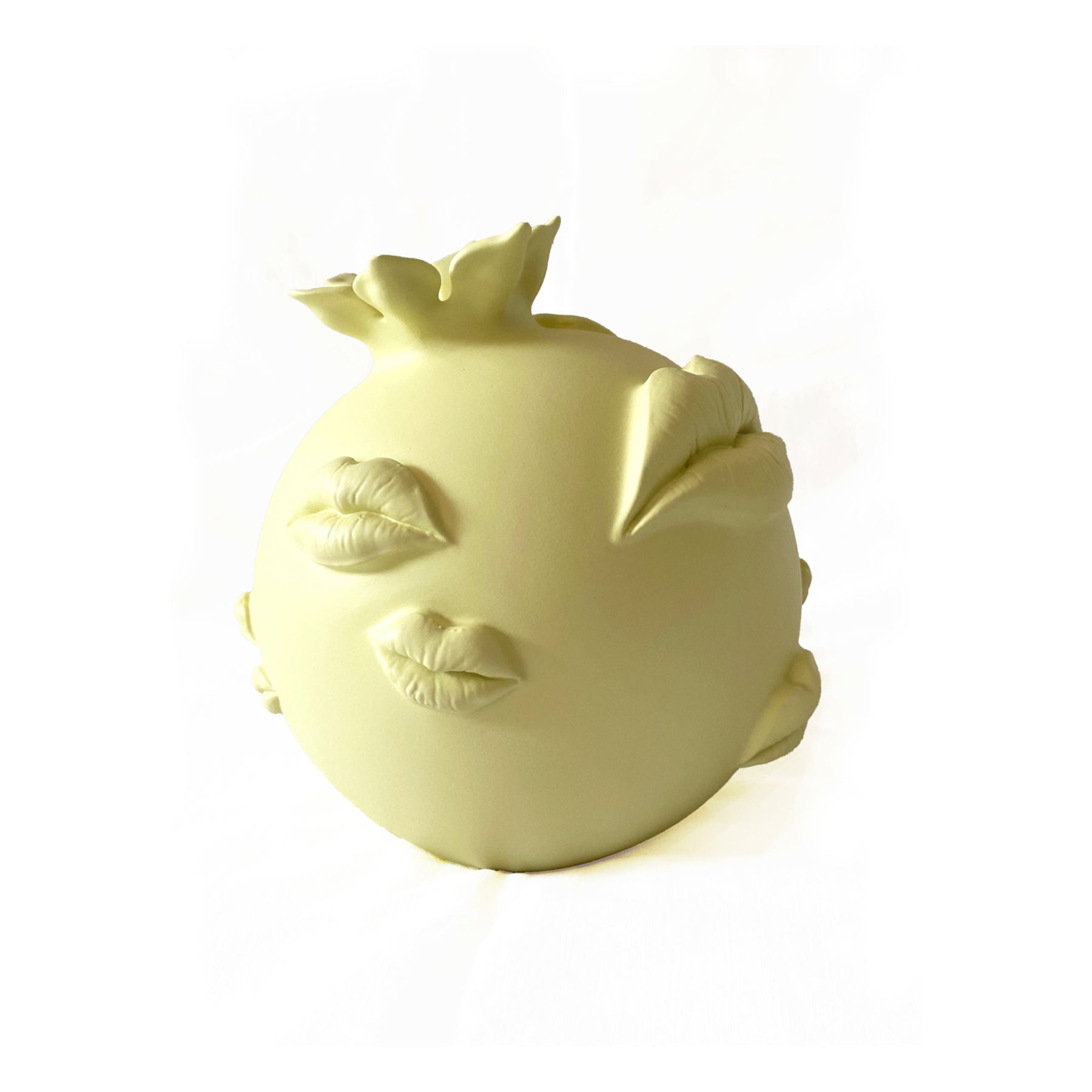 Pastel Colors Matte Pomegranate Sculpture, Resin Artworks By Petra Kaltenbach