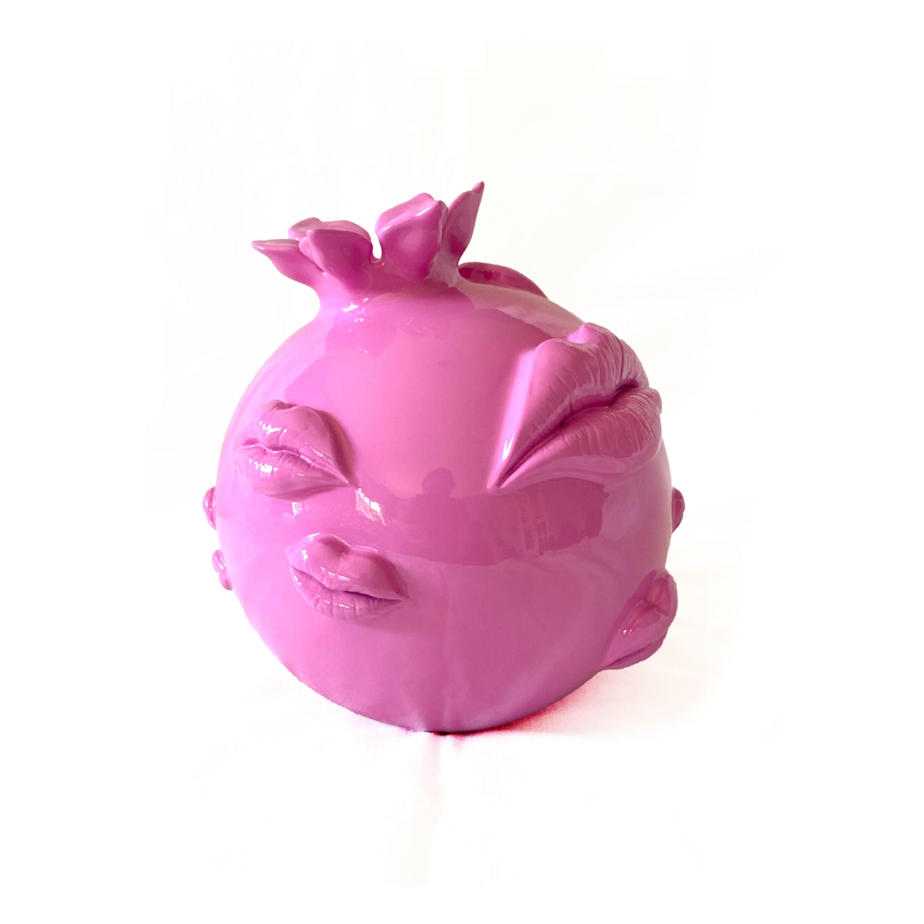Glossy Pomegranate Sculpture, Resin Artworks By Petra Kaltenbach